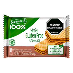 Galleta Wafer Colombina 100% Glutén Free Chocolate 156 G