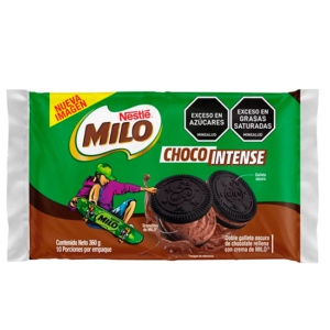 Galletas De Chocolate MILO® Choco Intense Rellenas Con Crema 10 Unds X 360g