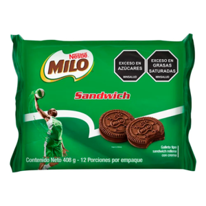 Galletas MILO® Sándwich Rellenas Con Crema 12 Unds X 408g